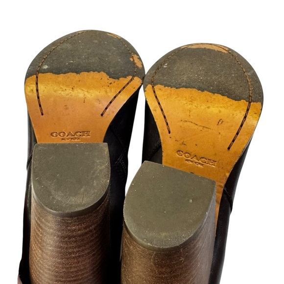 Coach Leather Hewes Bootie Ankle Boot Black Size 6 - Picture 12 of 16